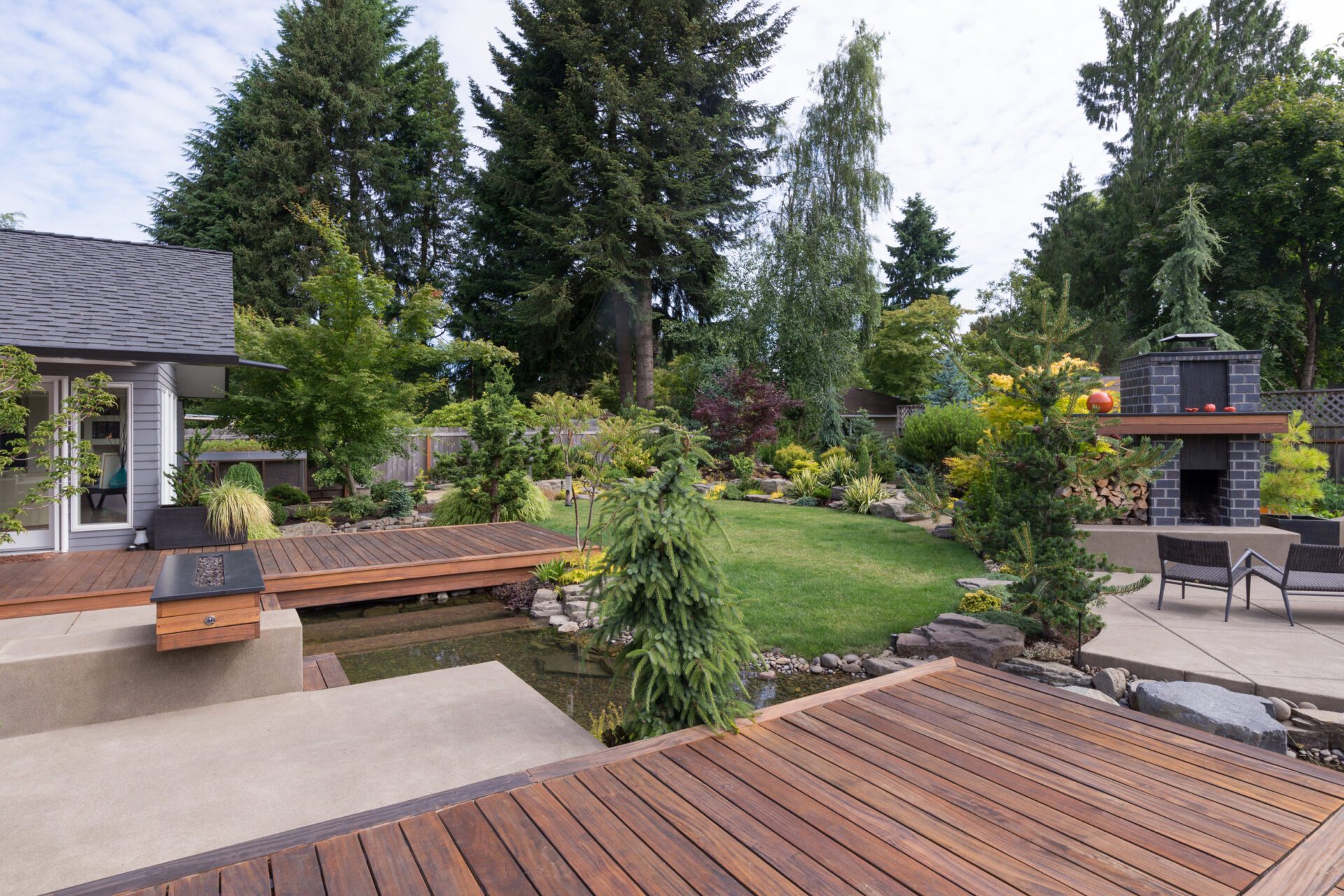 Backyard Deck and Water Backyard Deck and Water