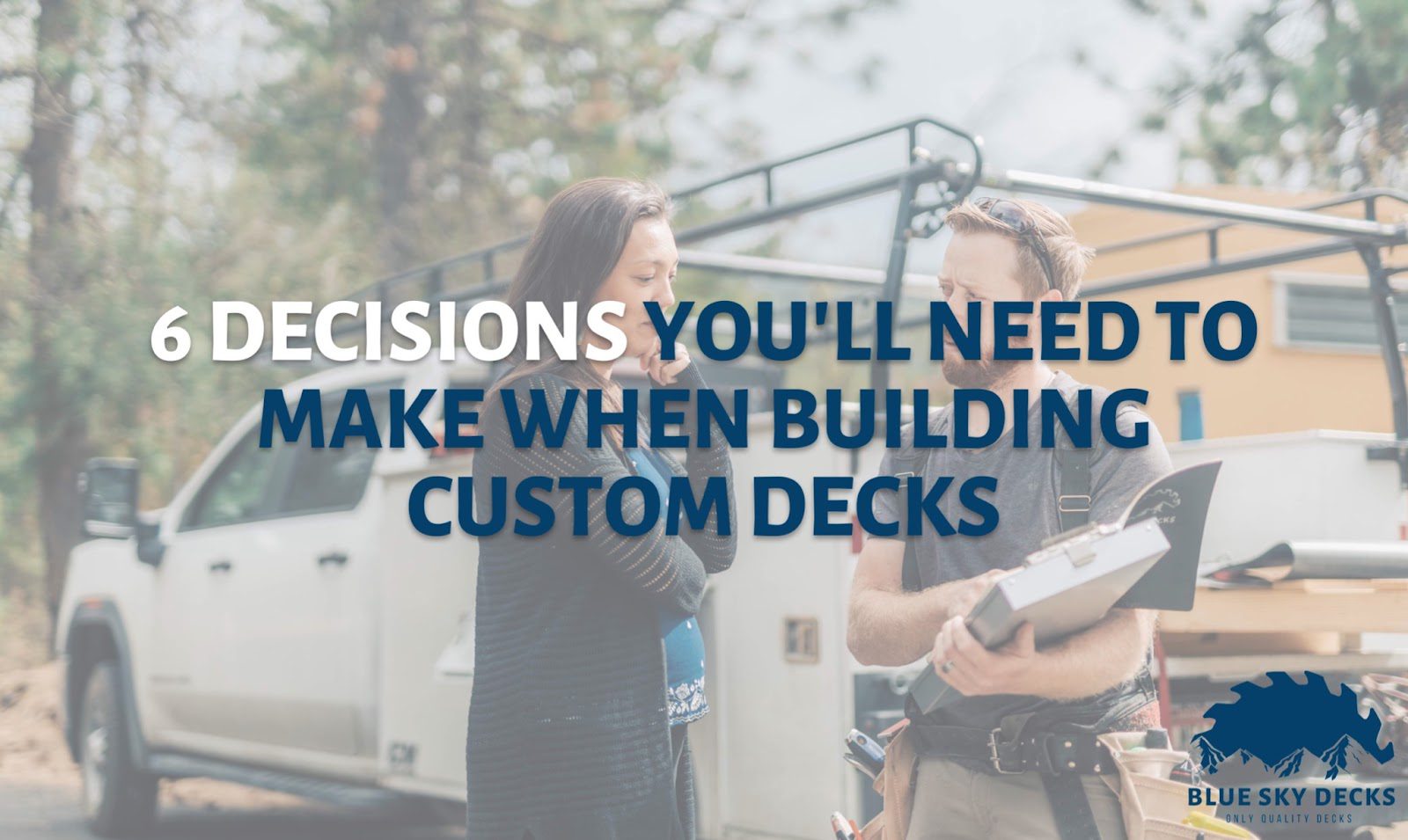 Adding custom decks to a property creates a wonderful outdoor space to gather with friends and family, and improves the overall look of a home. Thinking of adding a custom-designed deck to your home but not sure where to start? Here are six questions to ask yourself about the deck of your dreams. 1. What Will You Use the Space for? Before building your deck, start out by imagining what you and the people you'll share the deck with intend to do with this outdoor space. For example, if you intend to have family meals or get-togethers with friends, you should have a wide-open deck with a dining area to gather with others. Make sure there’s enough room to fire up the barbecue! If you plan on using the deck after hours, consider what light fixtures should be added. 2. What Kind of Material Should You Use? Deciding what materials your deck will be made of is one of the most important decisions in the entire process. Wooden decks are always a great choice for durability and style, with cedar being one popular option in particular. You can also opt for a deck built of composite material like Trex, which provides added protection from water damage and other hazards. 3. How Can You Get the Best View? Almost as important as your deck itself is the view you'll enjoy from it. Plan where to build your deck so that it faces the best view your property has to offer. You might also consider adding landscaping elements like a water feature or garden to improve the overall outdoor experience. 4. What Can Make Your Deck Stand Out? Getting your deck custom-built allows you to create something that is truly unique to your home. To make the most of this, you should think of ways to have your deck make your home stand out from other homes. The ways you can do this are only limited by your imagination, but some ideas include adding an eye-catching inlay or adding some perimeter elements to create an aesthetically-pleasing border. 5. What Budget Are You Working With? As much as we wish otherwise, financial constraints always need to be taken into account with any large-scale home improvement project. Before starting the project, establish a clear budget range that you need to stay within. This will enable you to make decisions regarding your deck knowing that the build will not damage your overall financial situation. 6. Should You Do It Yourself or Hire Professionals? Some home improvement projects are manageable enough that you can tackle them yourself, giving you a sense of personal accomplishment when you get the job done. However, a custom-built deck is a more extensive project than most people can handle. Instead of ending up with a deck that doesn't live up to your aesthetic goals or is unsafe or otherwise not up to building code, leave your deck to the professionals to get the quality you need. Want to get the deck you want built by professionals who will get the job done right? Contact Blue Sky Decks today to have our team build the deck of your dreams!